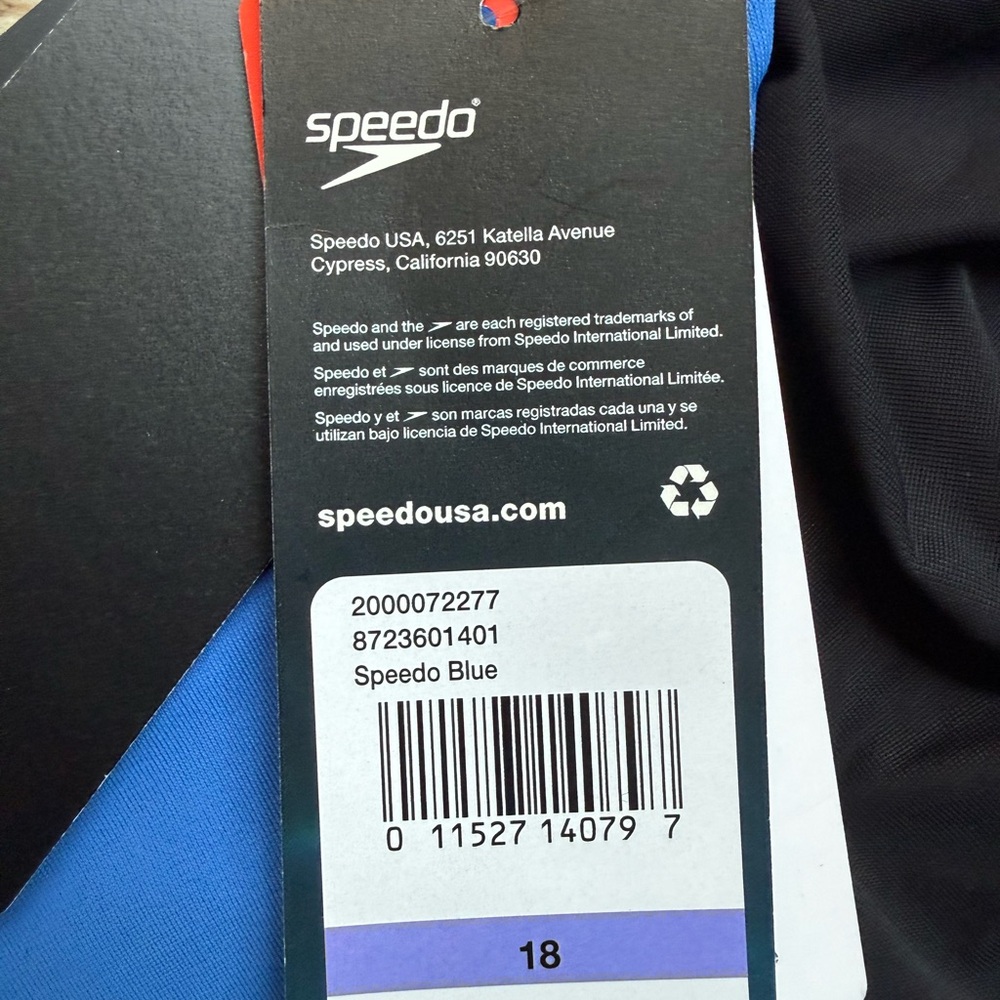NWT SPEEDO Women's Blue One-Piece Swimsuit Size 18 - Picture 10 of 16